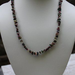 Natural Gemstone and Glass Bead Necklace